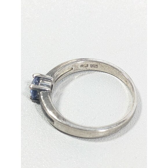 ACI Sterling Silver 935 Purple Round Stone Solitaire Ct Out Band Ring Size 8.5 - Picture 3 of 5